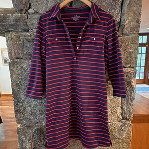 VINEYARD VINES MARGOT SANTAKY SHIRT DRESS; NAVY/RED STRIPE; SIZE MED - LIKE NEW!